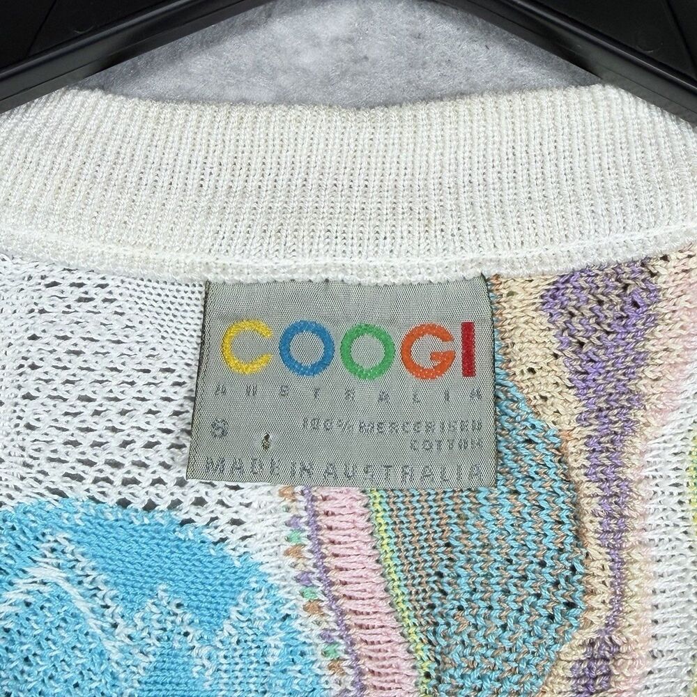 VTG 90s COOGI Australia 3D Knit Cardigan Sweater Multicolor Pastel Women’s Small - Picture 12 of 12